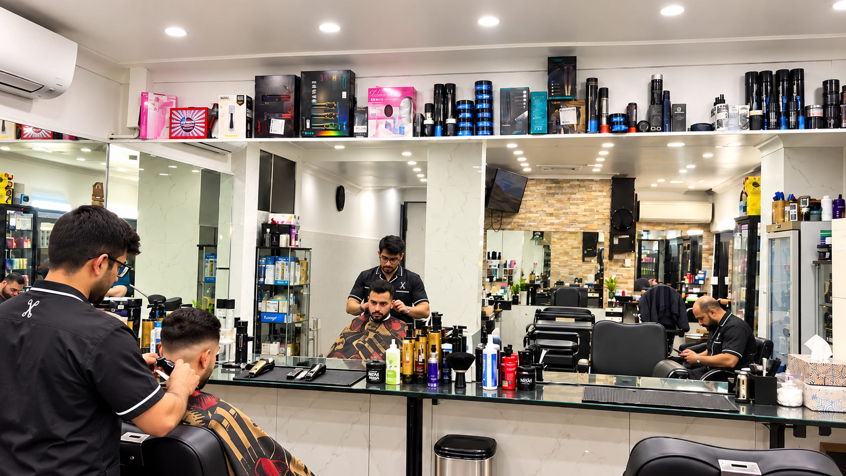 Barbers at work